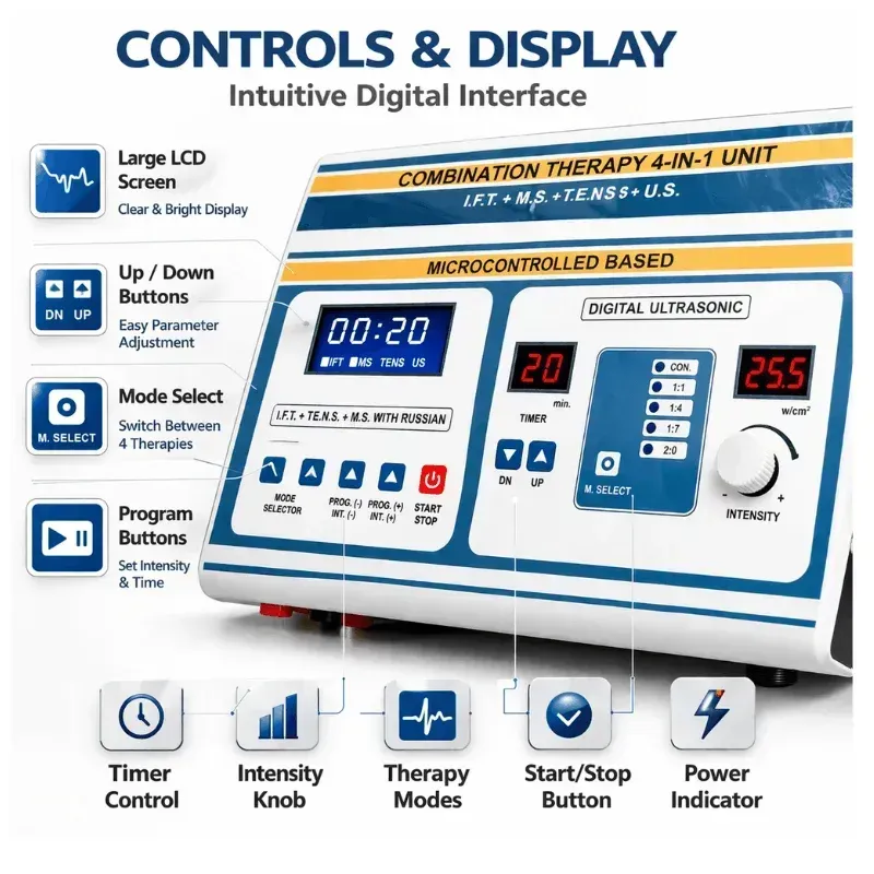 4 in 1 IFT MS TENS Ultrasonic Physiotherapy Machine
