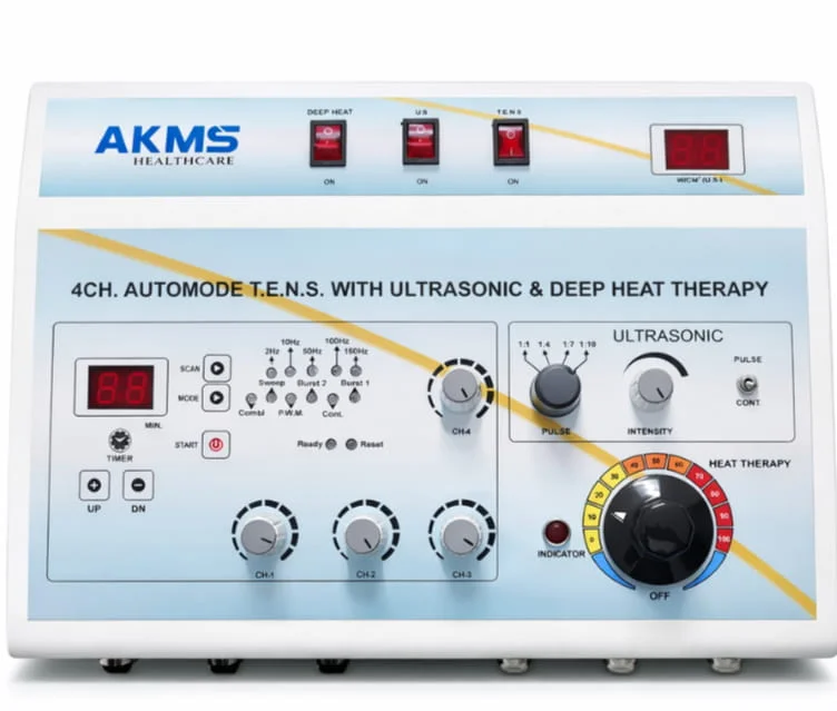 4 -Channel Automode T.E.N.S Unit with Ultrasonic & Deep Heat Therapy