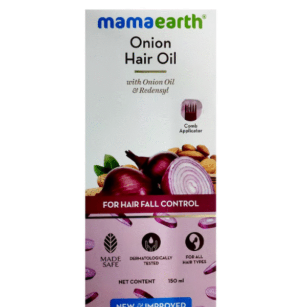 Mamaearth Onion Hair Oil for All Hair Types | Mineral & Silicone-Free | Hair fall Control and Healthy Hair Growth