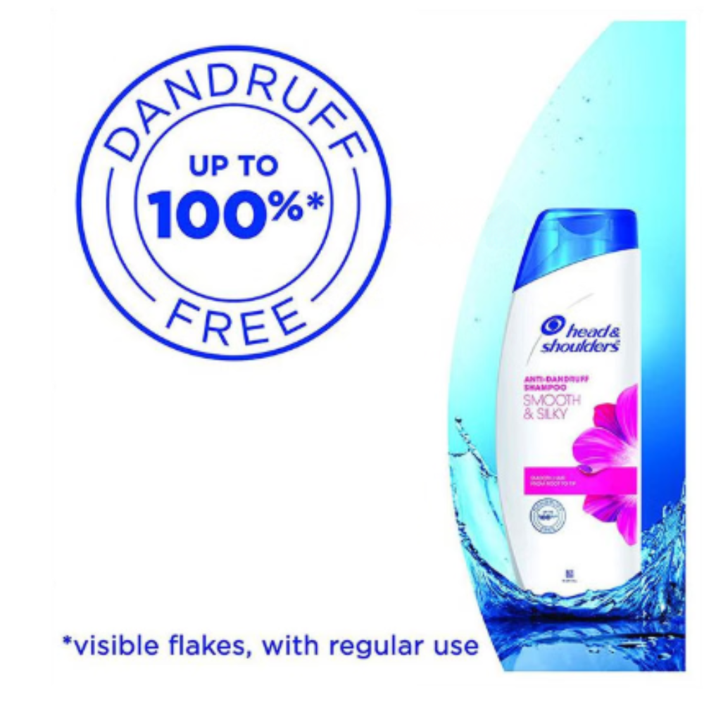 Head & Shoulders Smooth & Silky Anti-Dandruff Shampoo | For Hair Care - Image 4
