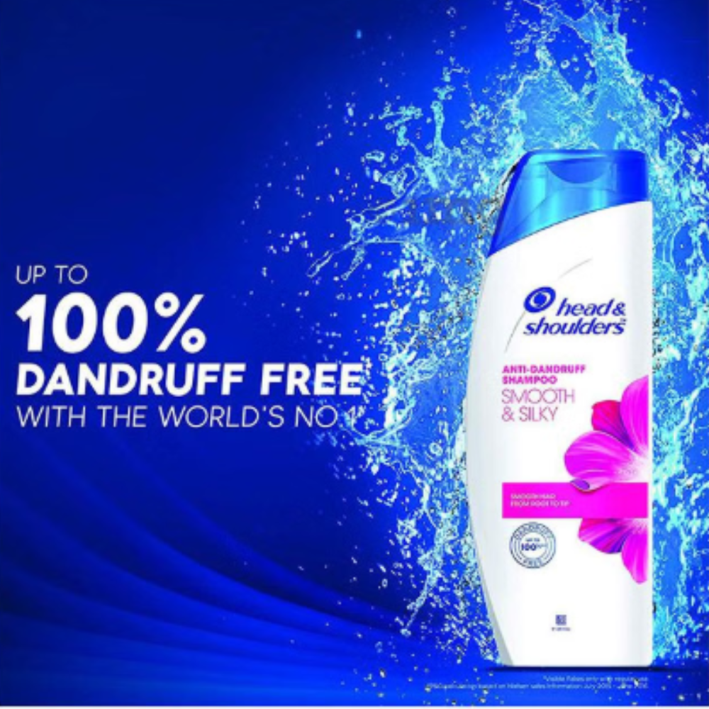 Head & Shoulders Smooth & Silky Anti-Dandruff Shampoo | For Hair Care - Image 2