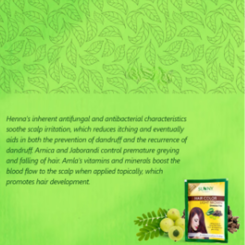 Sunny Herbals Hair Color Light Brown Sachet - Image 3