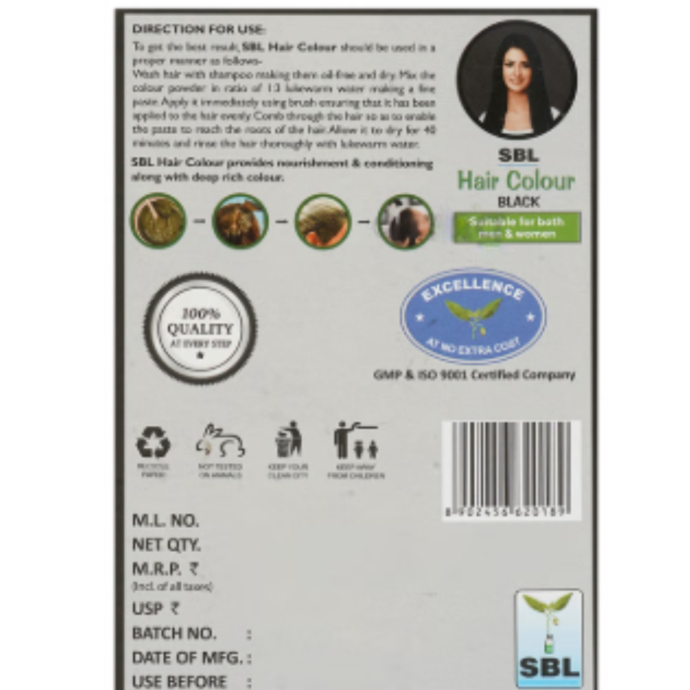 SBL Hair Colour 12 Sachets Black - Image 2