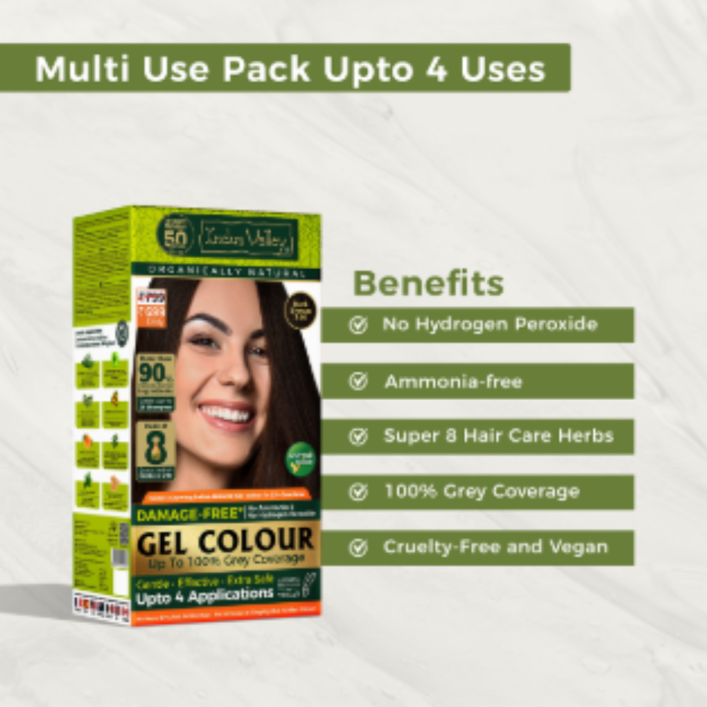 Indus Valley Organically Natural Hair Colour Gel | No Ammonia | Dark Brown - Image 8