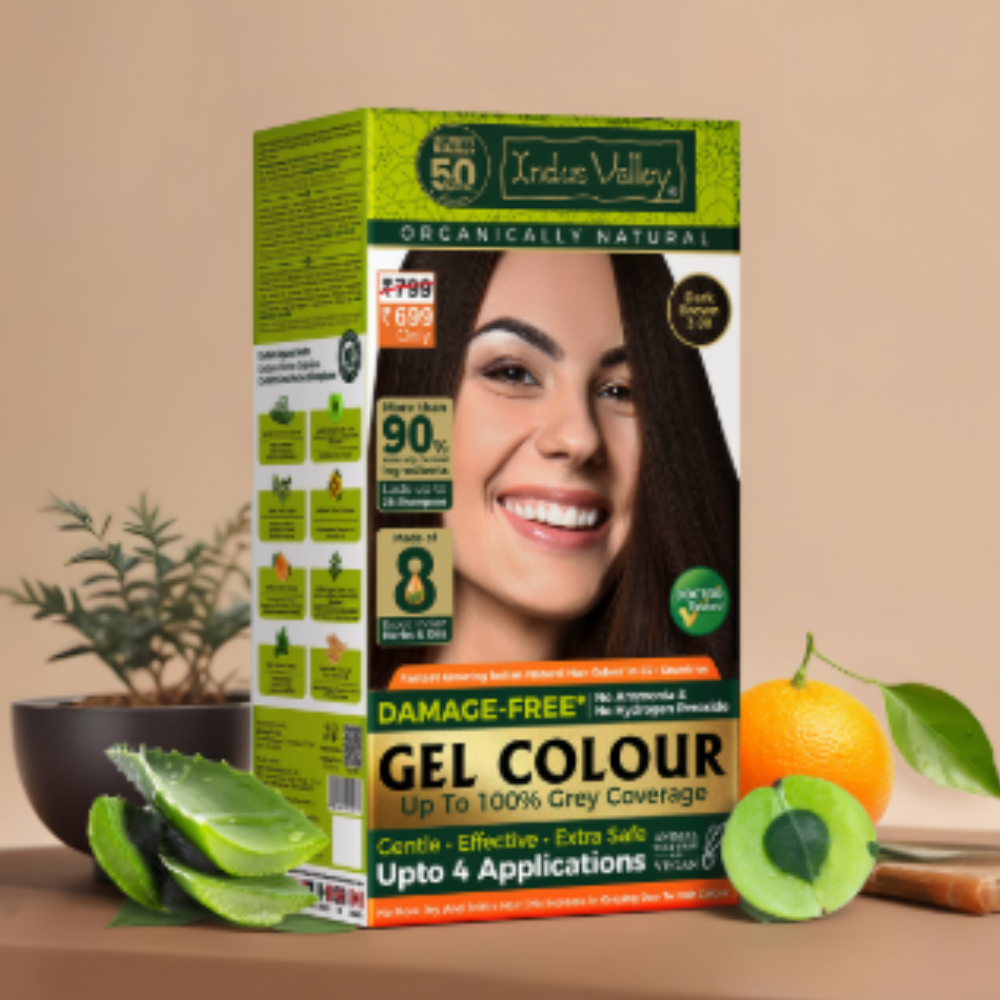 Indus Valley Organically Natural Hair Colour Gel | No Ammonia | Dark Brown - Image 3