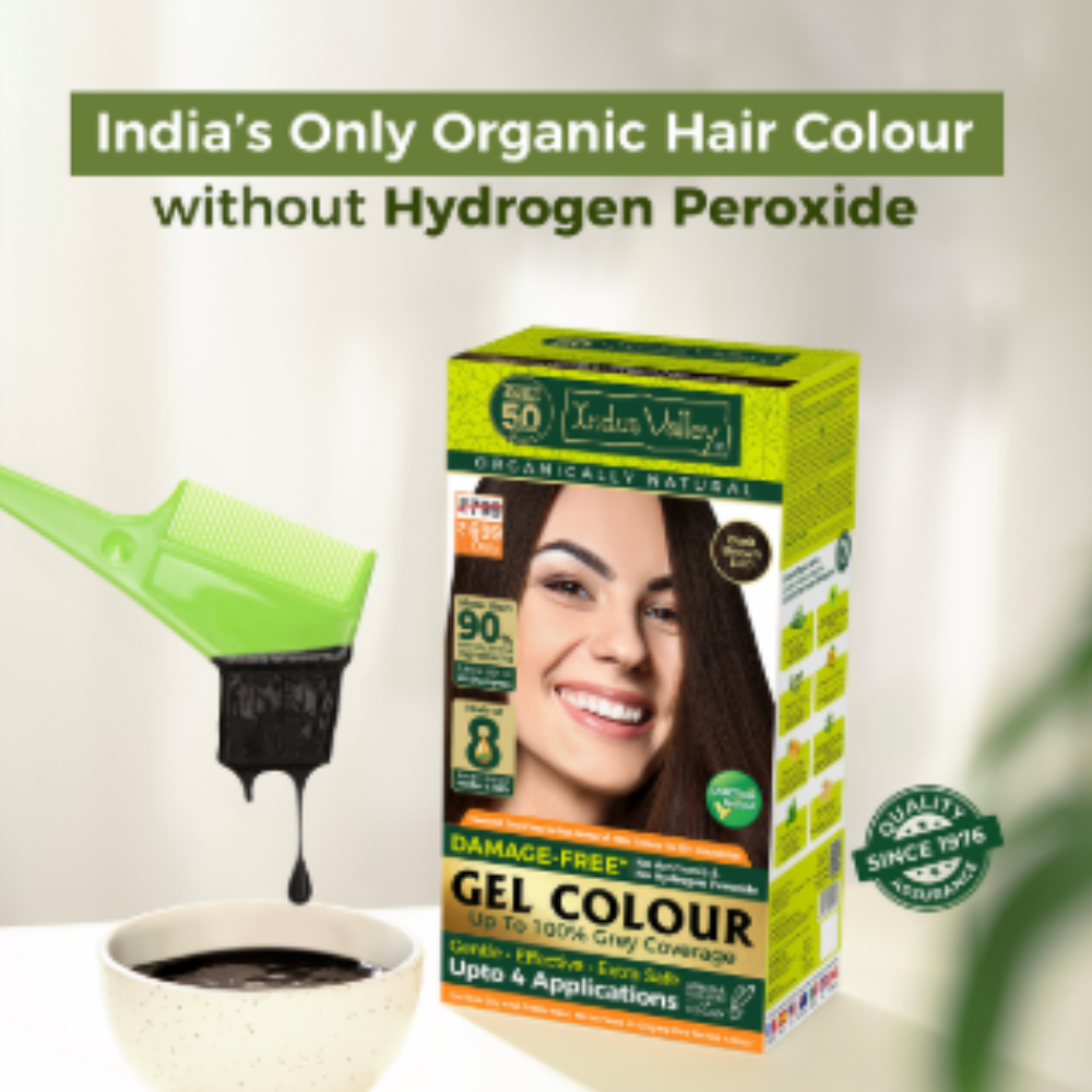 Indus Valley Organically Natural Hair Colour Gel | No Ammonia | Dark Brown - Image 2