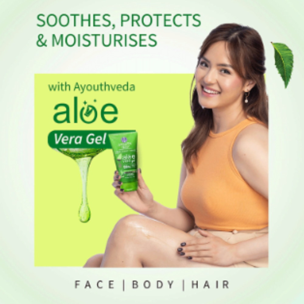 Ayouthveda Aloe Vera with Neem, Tulsi & Cucumber to Cool, Soothe Irritation & Calm Inflamed or Dry Skin Gel - Image 7