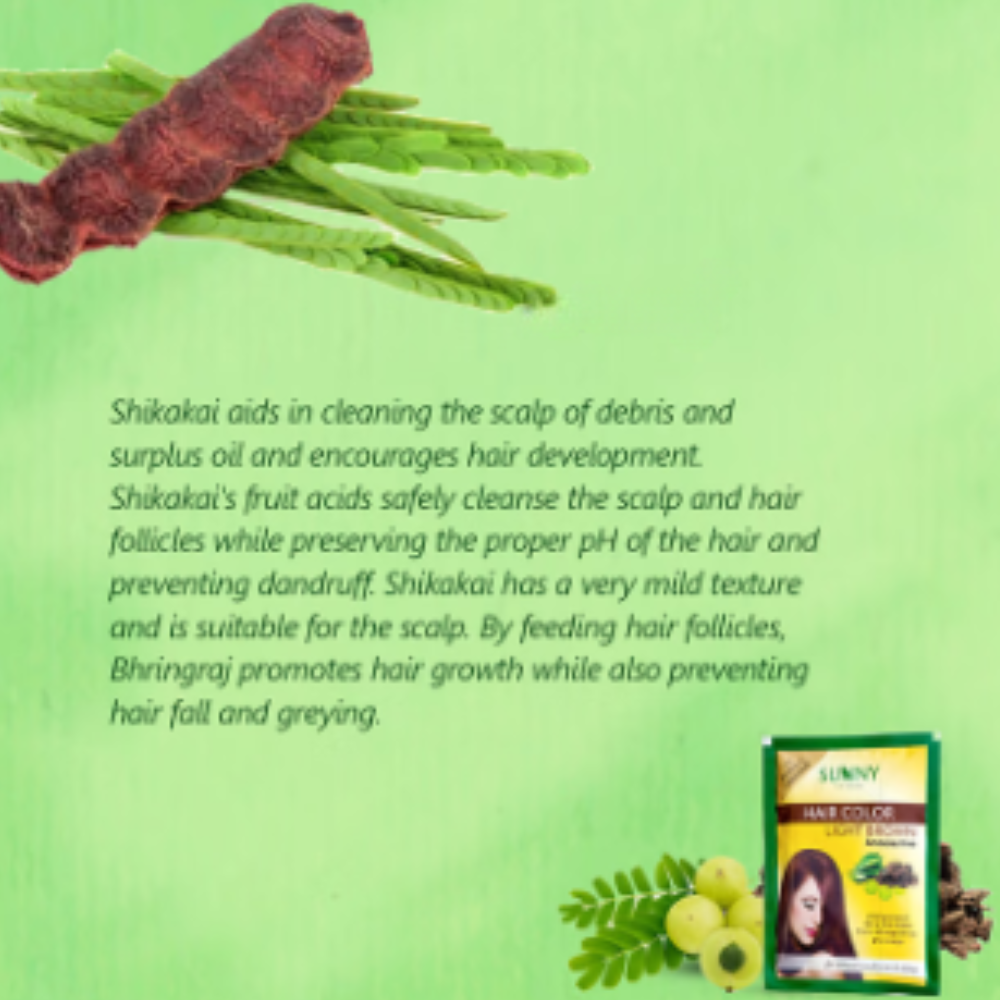 Sunny Herbals Hair Color Light Brown Sachet - Image 5