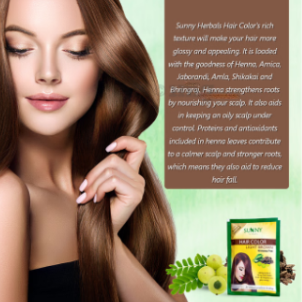 Sunny Herbals Hair Color Light Brown Sachet - Image 4