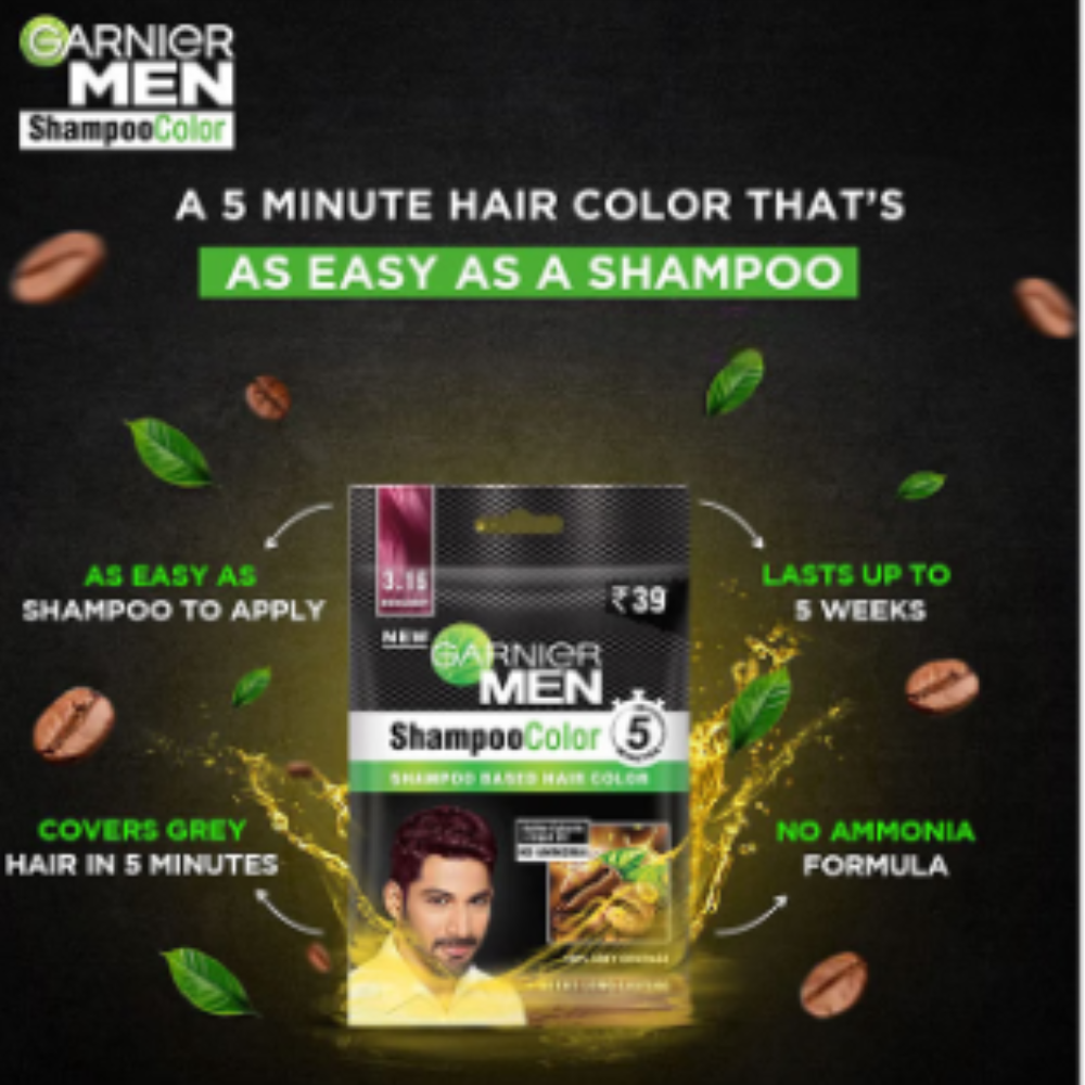 Garnier Men Shampoo Color 3.16 Burgundy - Image 3