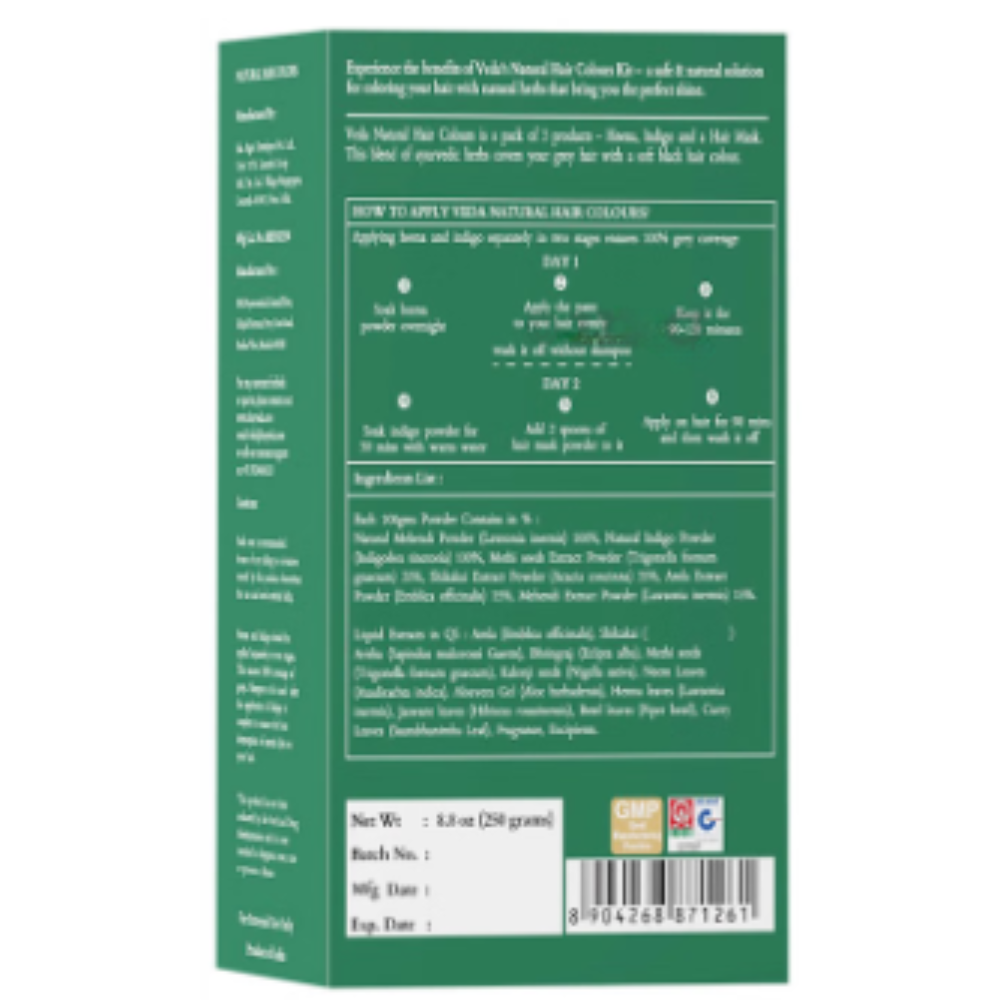 Veda Natural Hair Colours Heena & Indigo (250gm Each) - Image 7