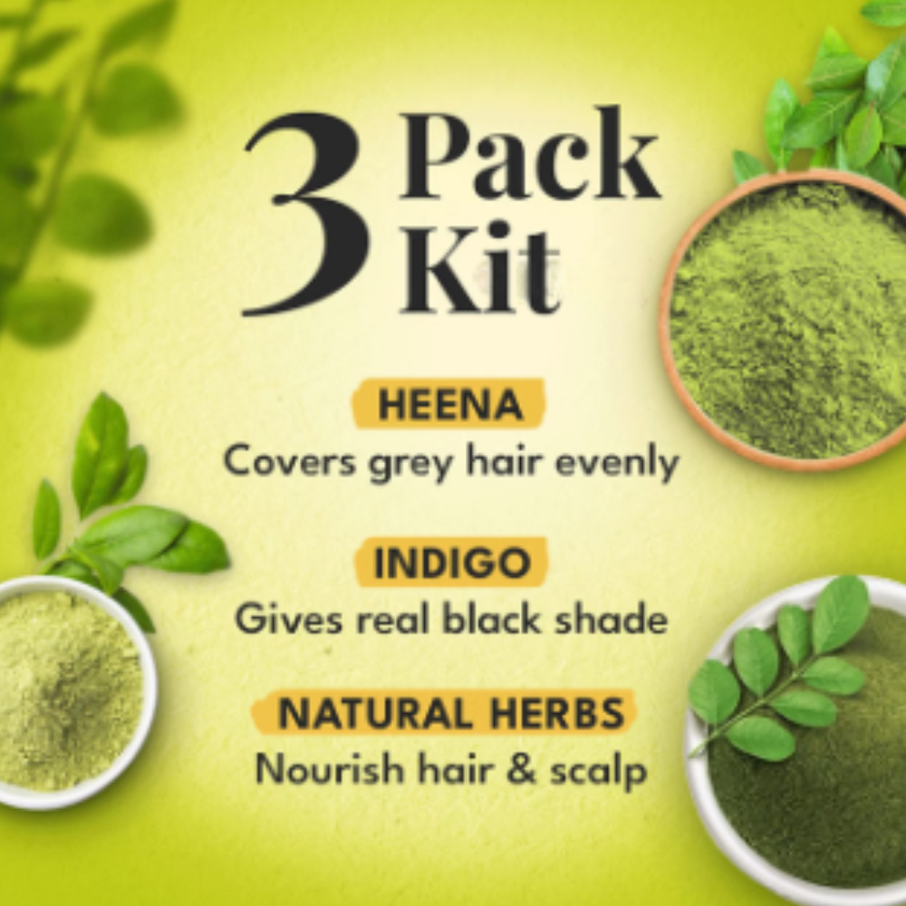 Veda Natural Hair Colours Heena & Indigo (250gm Each) - Image 6