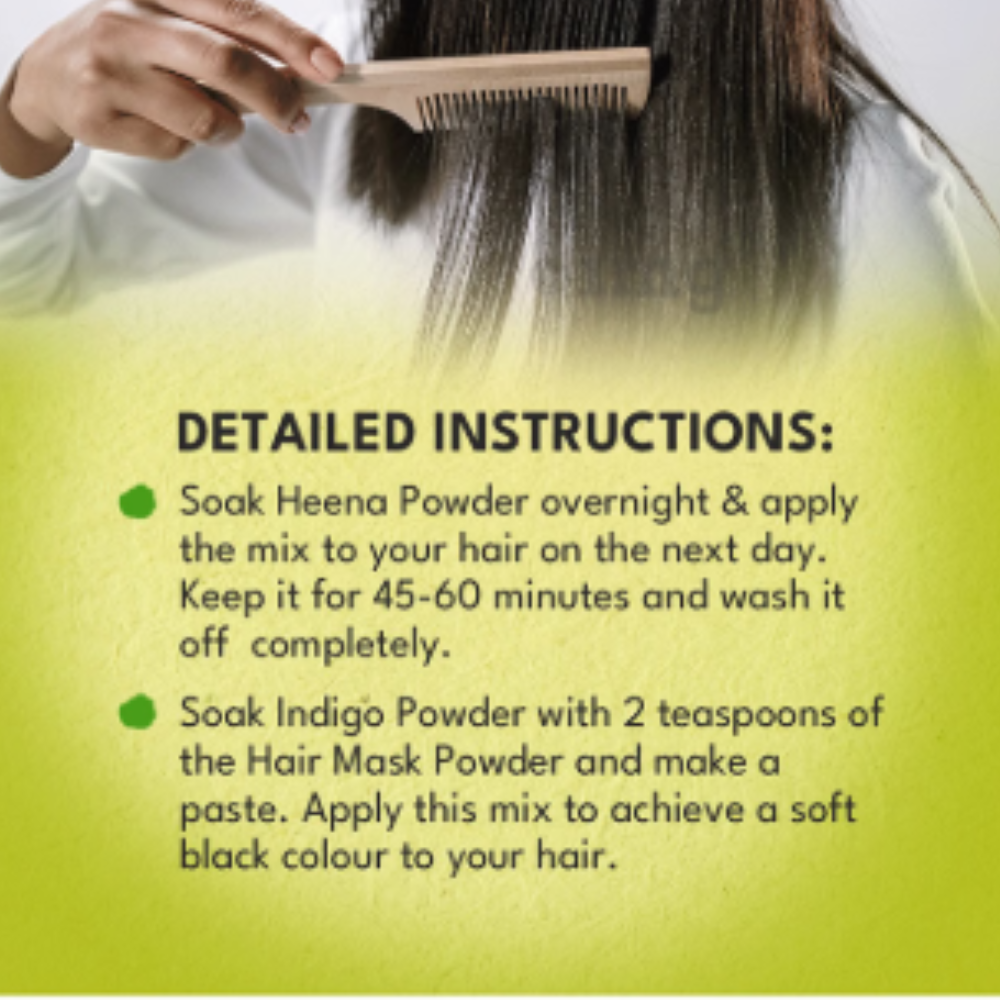 Veda Natural Hair Colours Heena & Indigo (250gm Each) - Image 2