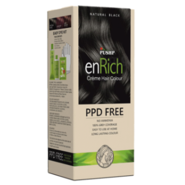 Pushp enRich Creme Hair Color PPD Free Natural Black