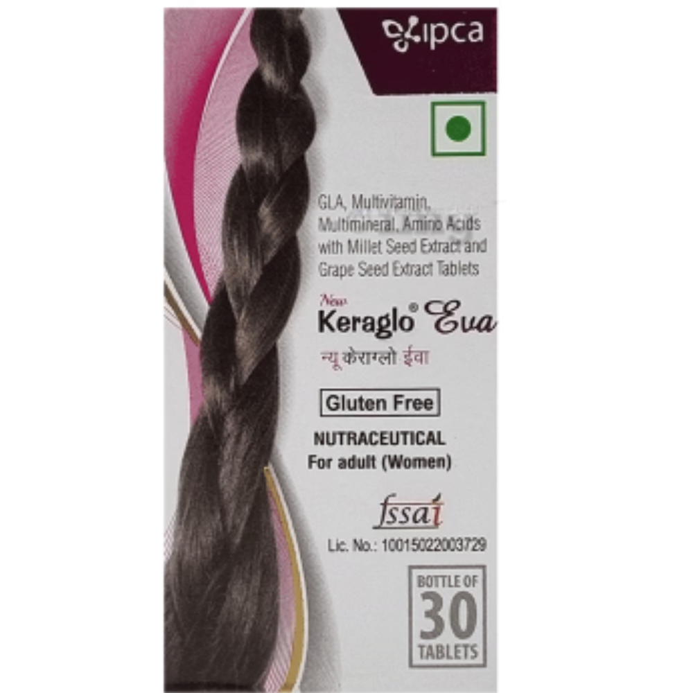 Keraglo Eva Tablet for Adult Women | Hair Fall Treatment Gluten Free
