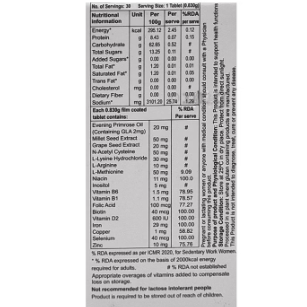 Keraglo Eva Tablet for Adult Women | Hair Fall Treatment Gluten Free - Image 3