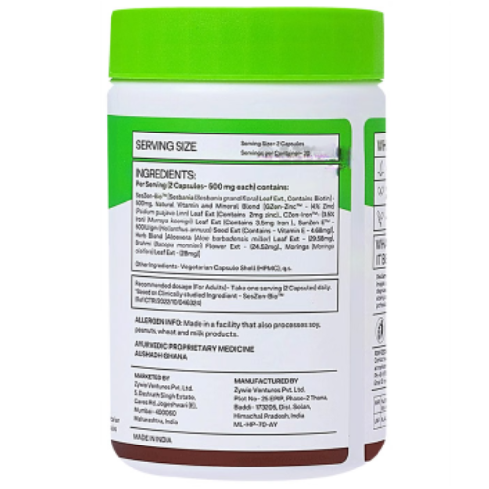 Oziva Hair Vitamins with DHT Blocker & Omega 3 | Vegetarian Capsule for Better Hair Growth & Hair Fall Control - Image 7