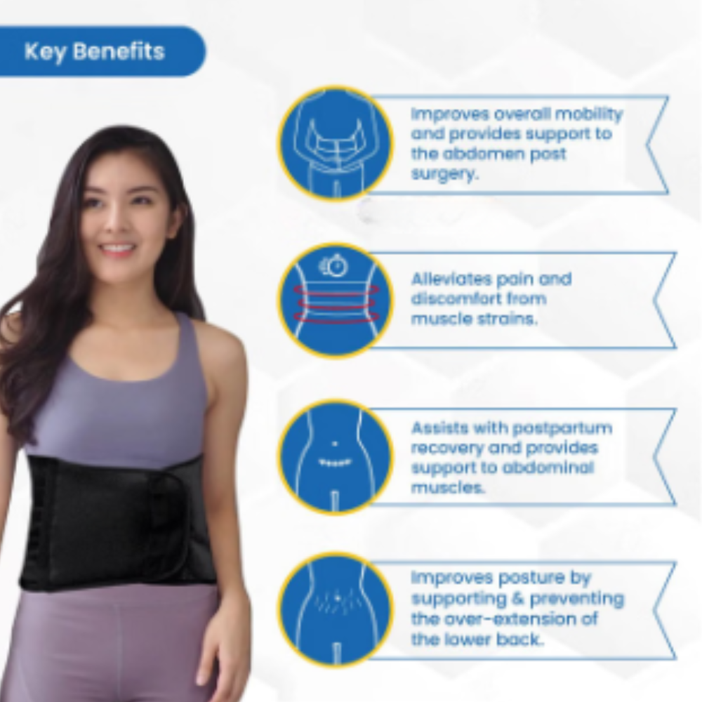 Abdominal Belt Black, Abdominal Support for post Delivery, Slimming Waist, and Lower Back Pain Universal - Image 7