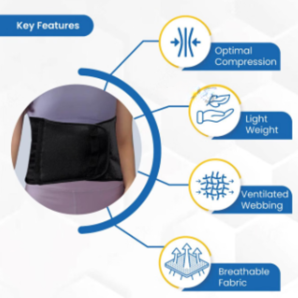 Abdominal Belt Black, Abdominal Support for post Delivery, Slimming Waist, and Lower Back Pain Universal - Image 6