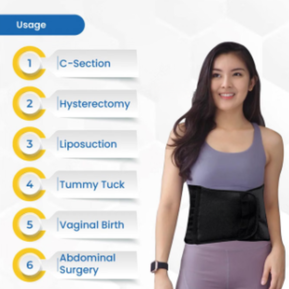 Abdominal Belt Black, Abdominal Support for post Delivery, Slimming Waist, and Lower Back Pain Universal - Image 3