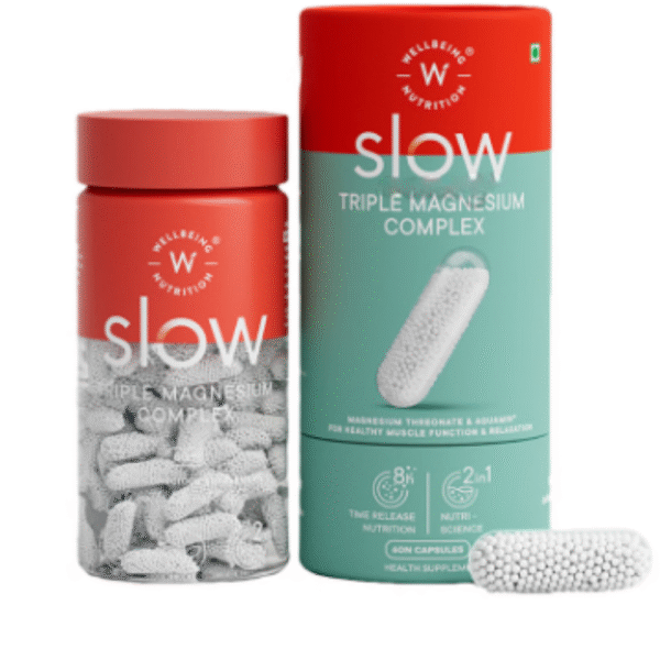 Wellbeing Nutrition Slow Triple Magnesium Complex with Glycinate, Aquamin Citrate & Threonate 1000mg Capsule
