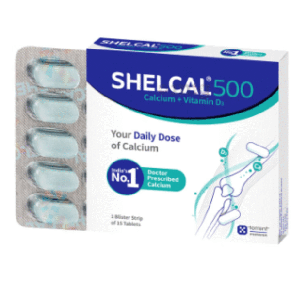 Shelcal 500 Calcium+Vitamin D3 Tablet | For Bones, Joints, Muscles Care | Supports Immunity | Daily Mineral Blend
