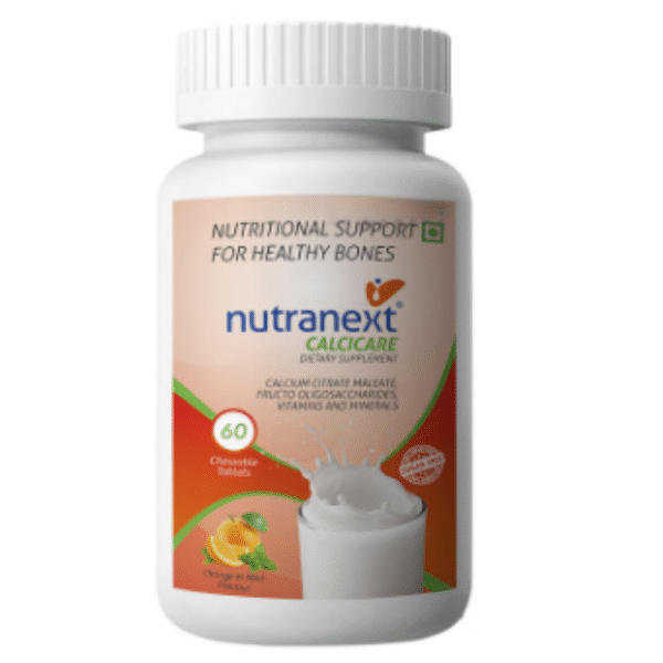 Nutranext Calcicare Tab Calcium, D2, Magnesium & Zinc for Strong Bones, Joints, Muscles Orange & Mint