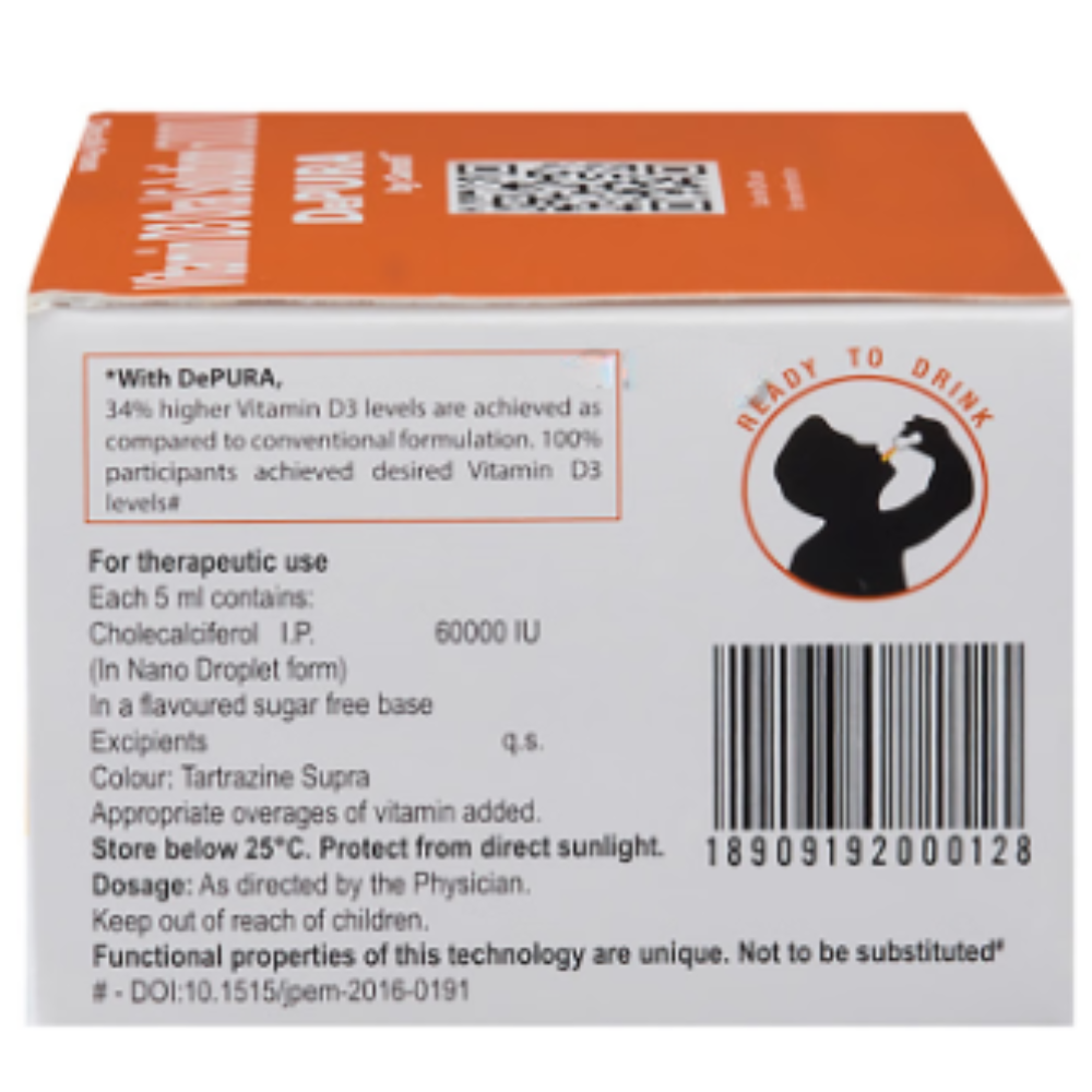 Depura 60000 IU Vitamin D3 Oral Solution | Sugar Free | For Nutritional Support | Bone, Joint & Muscle Care - Image 7