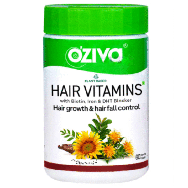 Oziva Hair Vitamins with DHT Blocker & Omega 3 | Vegetarian Capsule for Better Hair Growth & Hair Fall Control