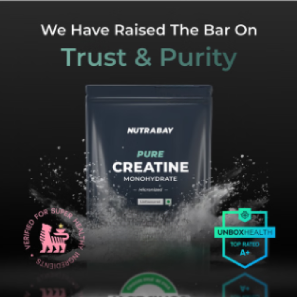 Nutrabay Creatine Monohydrate Amino Acid | Powder for Strength & Absorption | No Added Sugar | Unflavoured Unflavoured - Image 4